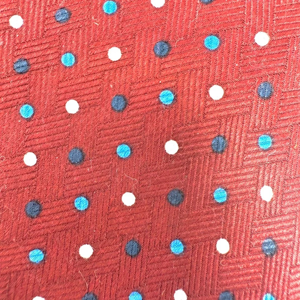 Calvin‎ Tie Burgundy Polka Dot Silk Handmade Designed in Italy Kids Boy